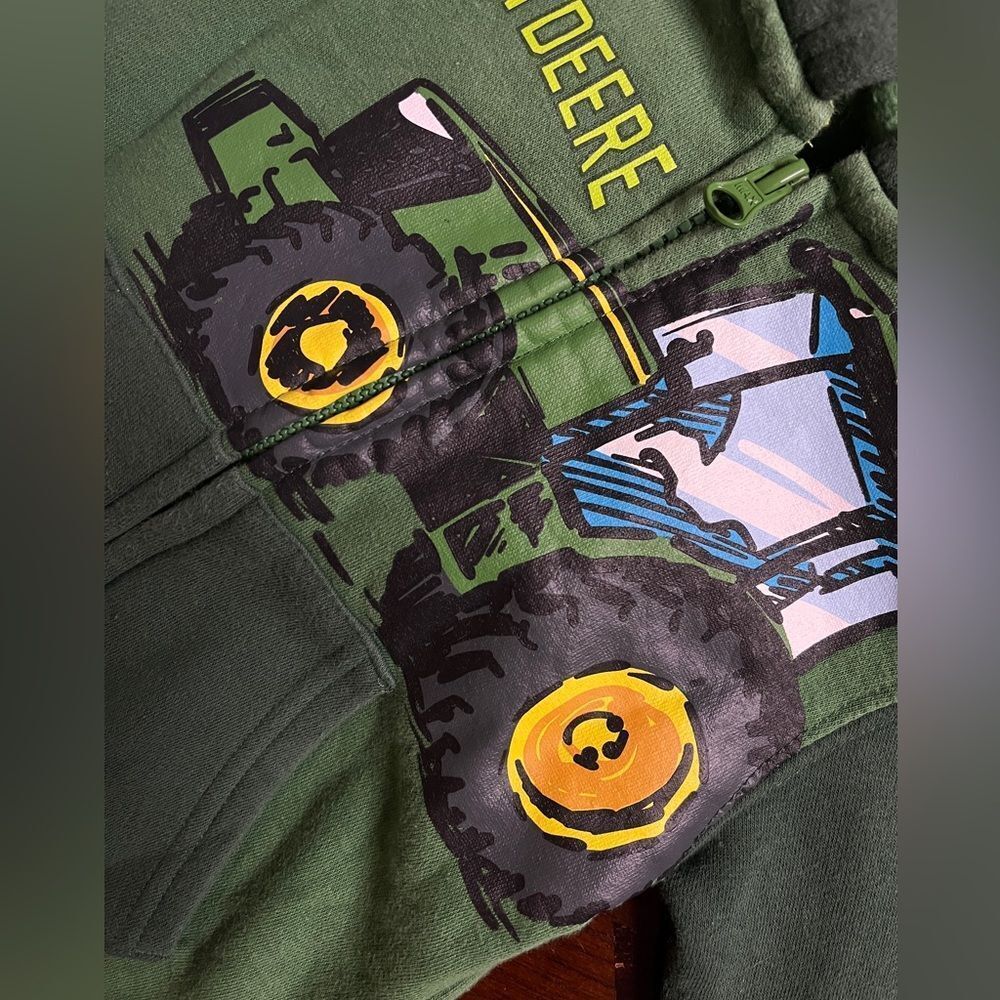 John Deer Full Zip Fleece Hoddie 2T - Picture 4 of 7